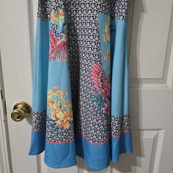 NWT Dalia Macphee Last Chancedalia Macphee Floral Patchwork Dress, Size Medium. - Picture 10 of 15